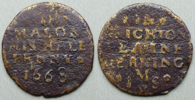 Knighton, John Mason 1668 halfpenny Knighton, John Mason 1668 halfpenny